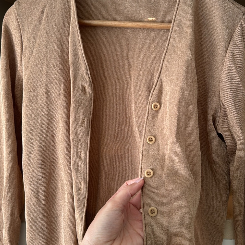 Brown/Beige button down - Picture 2 of 2